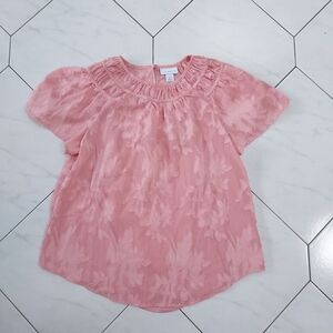 Liz Claiborne Pink Chiffon Top Size SP